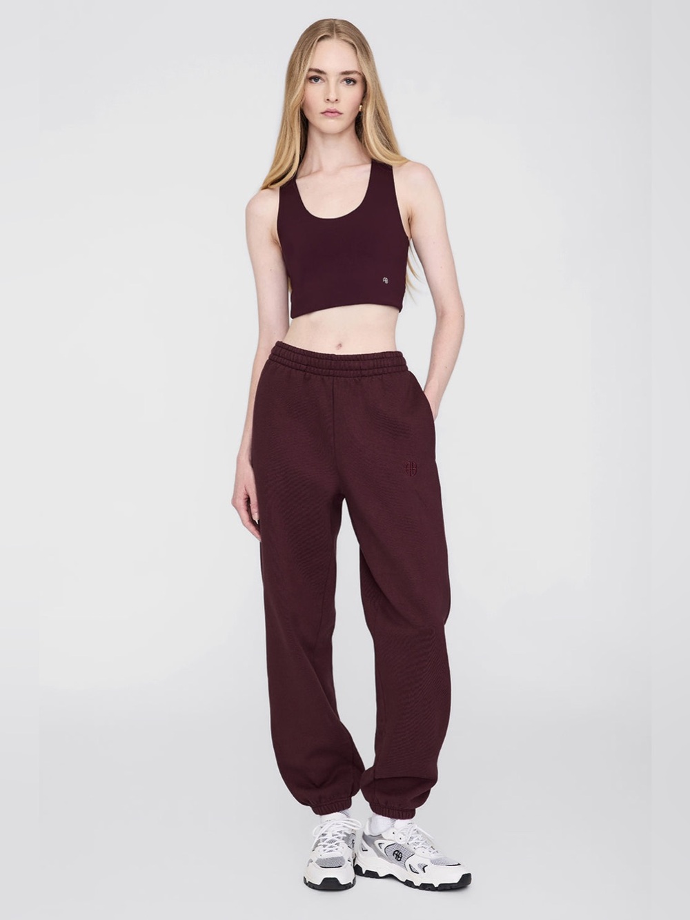 Anine Bing - Karter Jogger in Dark Burgundy - Size Small
